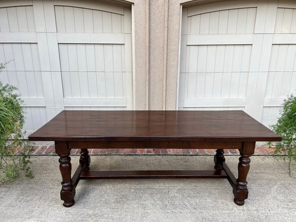 Antique French Oak Dining Farm Bakers Table Conference Office Library Desk c1920