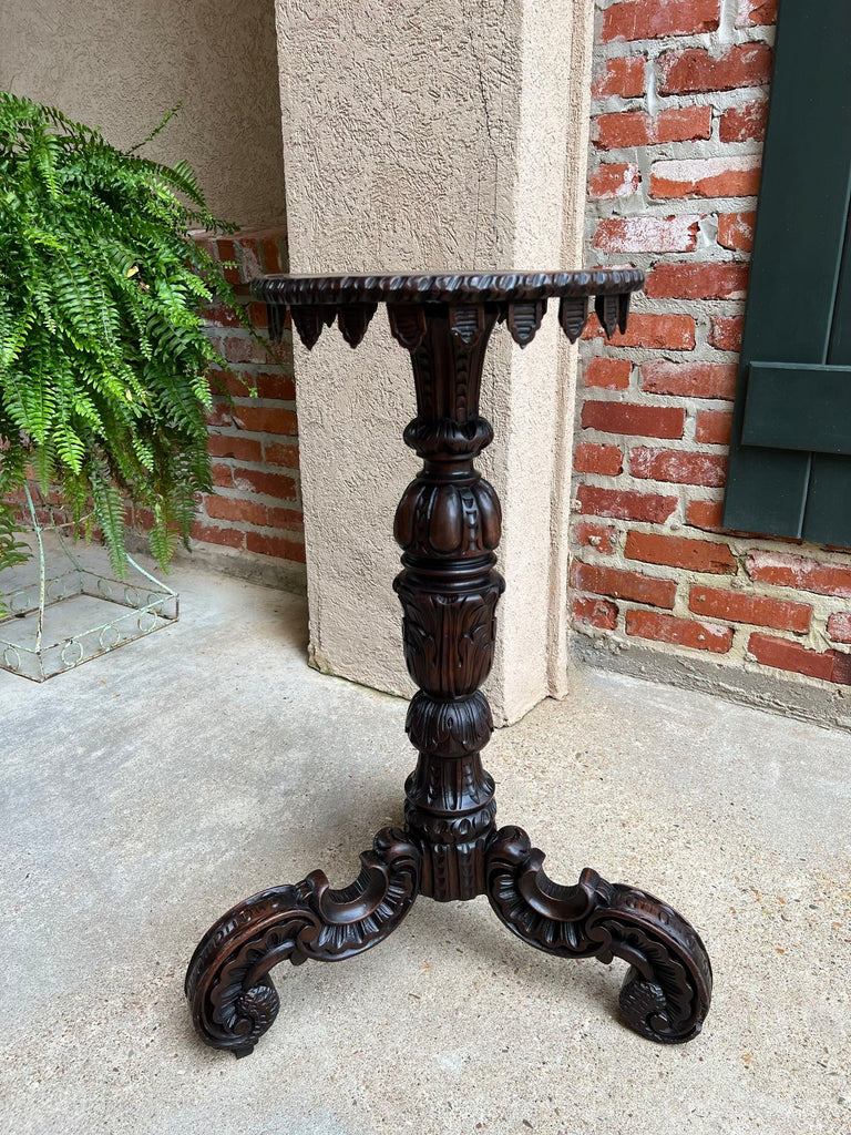 Antique English Carved Display Pedestal Stand Jardiniere Plant Bronze Table