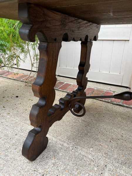 Antique French Oak Dining Table Spanish Catalan Console Kitchen Island c1910