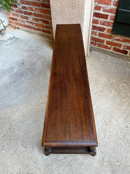 Antique English Oak Bench Stool Farmhouse Table Trestle Jacobean 4 ft c1890