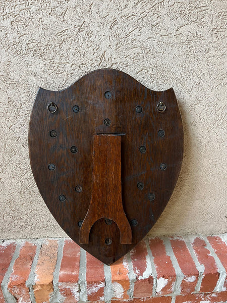 Antique English Choir Trophy Award Plaque Copper Repousse c1938 Lyre Harp