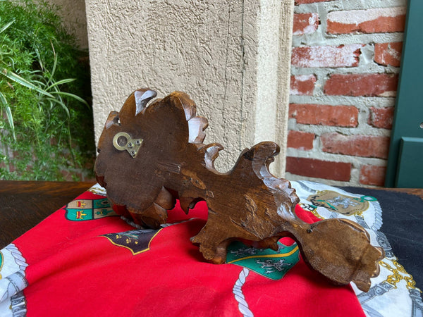 Antique French Wall Hanging Plaque Breton Brittany Carved Walnut c1890