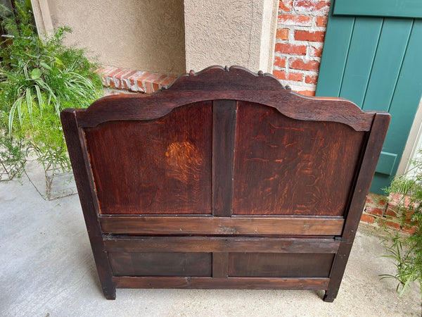 Antique French Louis XV Hall Bench Carved Oak Foyer Settee Lift Top Chest c1890