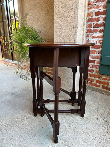Petite Antique English Drop Leaf Side Sofa Table Mahogany Georgian Gateleg c1800