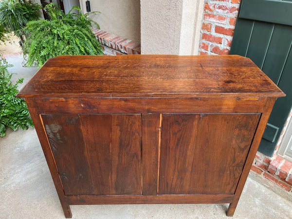 Antique French Sideboard Foyer Cabinet Louis XV Carved Tiger Oak 19th c
