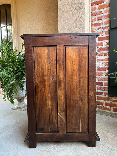 Antique French Carved Oak Cabinet Breton Brittany Cocktail Sideboard Server