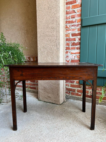 Antique English Sofa Console Table Jacobean Carved Oak Foyer Table c1890