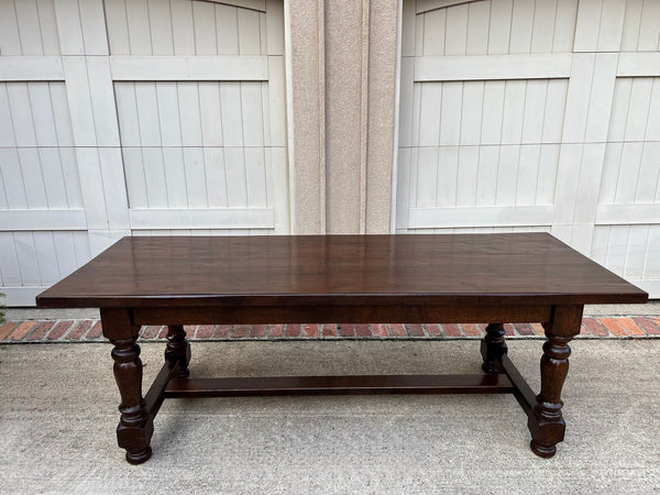 Antique French Oak Dining Farm Bakers Table Conference Office Library Desk c1920