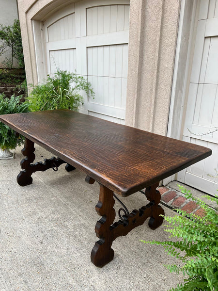Antique French Oak Dining Table Spanish Catalan Console Kitchen Island c1910