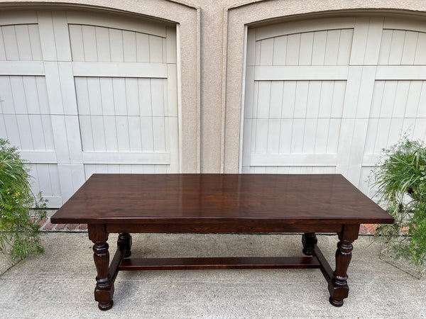 Antique French Oak Dining Farm Bakers Table Conference Office Library Desk c1920