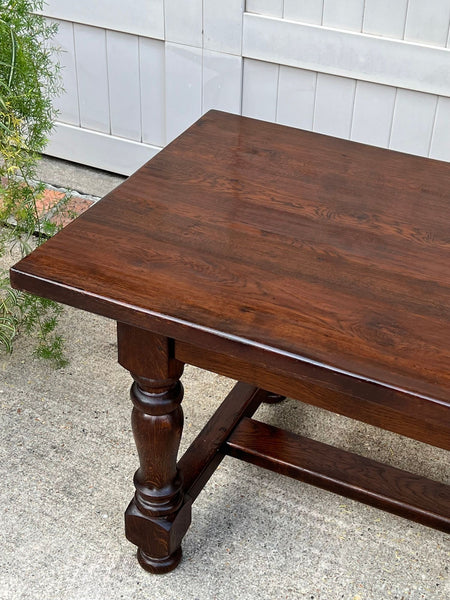 Antique French Oak Dining Farm Bakers Table Conference Office Library Desk c1920