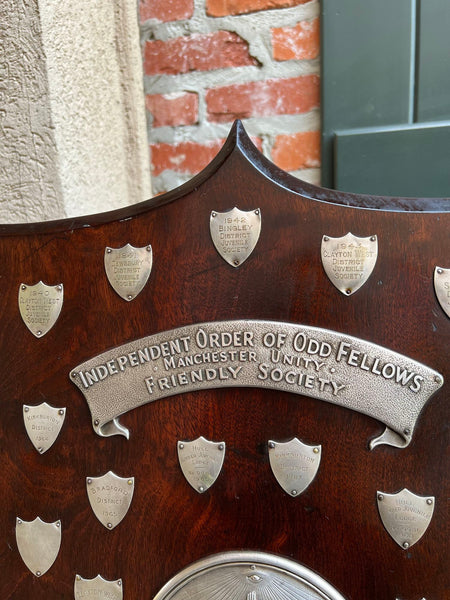 Antique English Order of the Odd Fellows Society Trophy Award c1939 Silver plate