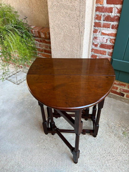 Petite Antique English Drop Leaf Side Sofa Table Mahogany Georgian Gateleg c1800