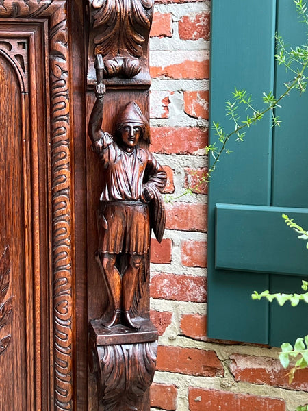 Antique French Cabinet Bar Sideboard Baroque Carved Oak c1880 Bookcase
