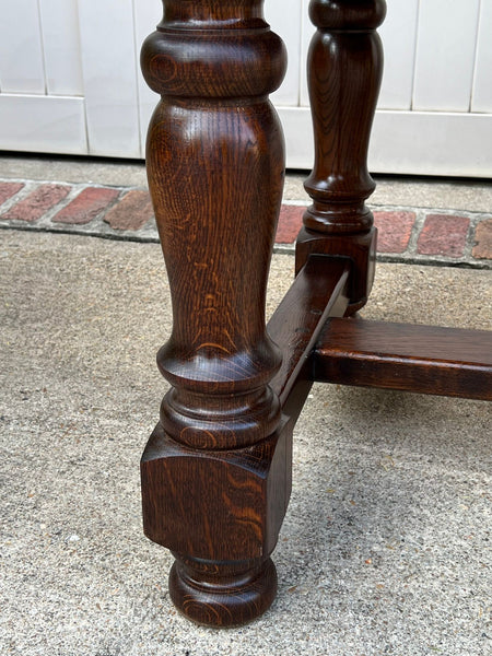Antique French Oak Dining Farm Bakers Table Conference Office Library Desk c1920