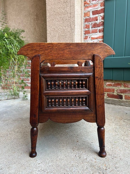 Antique French Carved Planter Breton Brittany Oak Doll Bed Fireside Box c1890