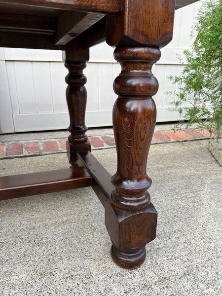 Antique French Oak Dining Farm Bakers Table Conference Office Library Desk c1920
