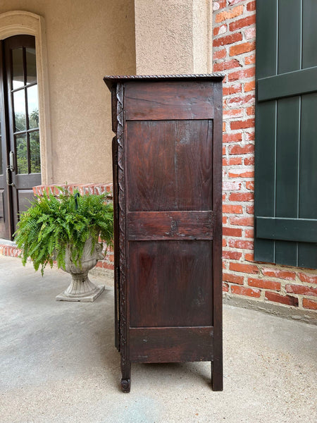 Antique French Cabinet Carved Oak Demeter Harvest Cornucopia Greek Goddess