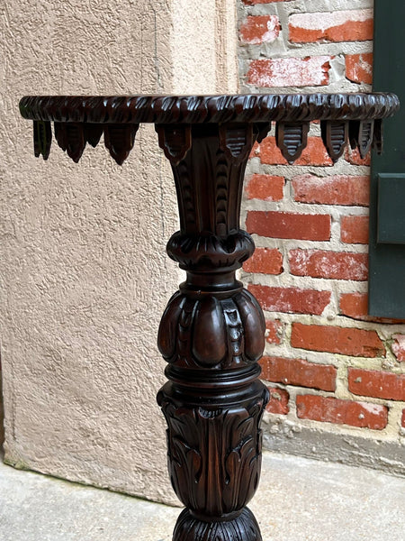 Antique English Carved Display Pedestal Stand Jardiniere Plant Bronze Table