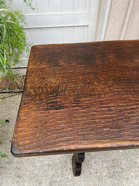 Antique French Oak Dining Table Spanish Catalan Console Kitchen Island c1910