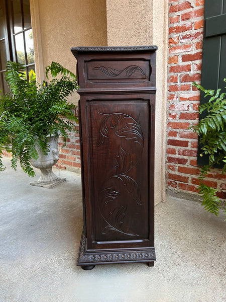 Antique French Carved Oak Cabinet Breton Brittany Cocktail Sideboard Server