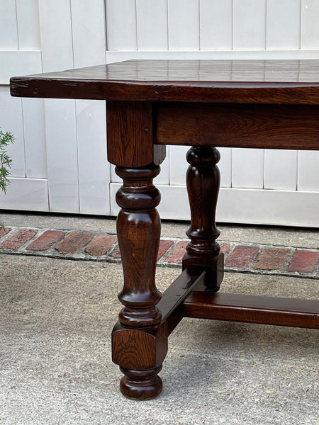 Antique French Oak Dining Farm Bakers Table Conference Office Library Desk c1920