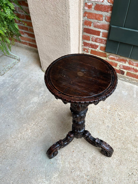 Antique English Carved Display Pedestal Stand Jardiniere Plant Bronze Table