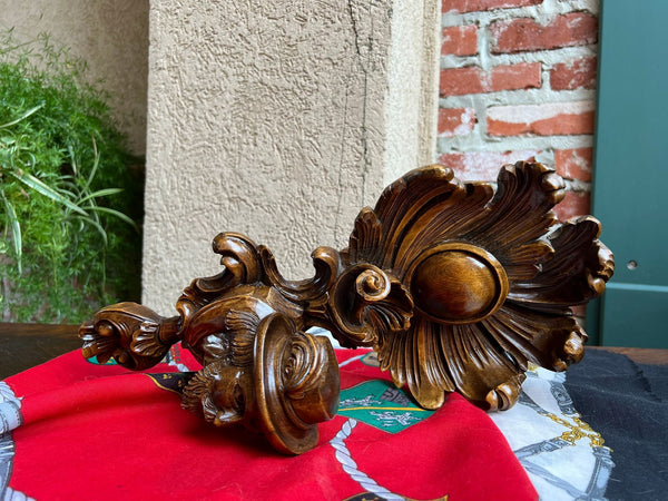 Antique French Wall Hanging Plaque Breton Brittany Carved Walnut c1890