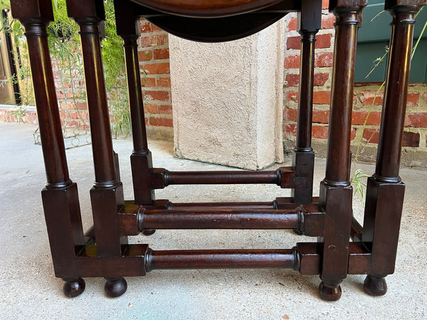 Petite Antique English Drop Leaf Side Sofa Table Mahogany Georgian Gateleg c1800