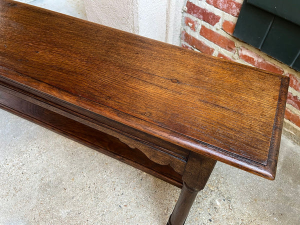 Antique English Oak Bench Stool Farmhouse Table Trestle Jacobean 4 ft c1890