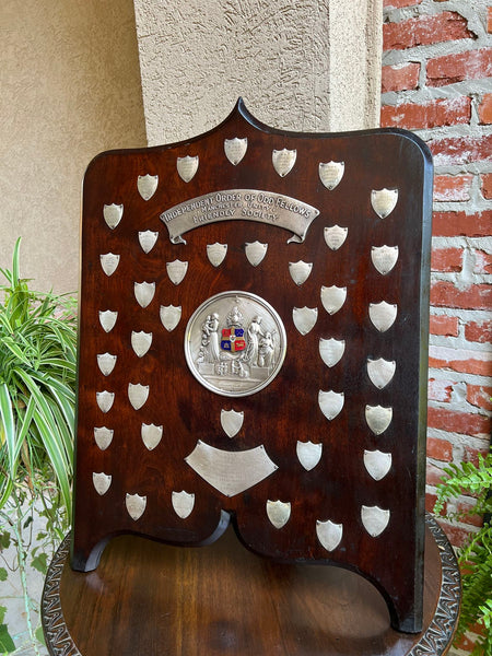Antique English Order of the Odd Fellows Society Trophy Award c1939 Silver plate