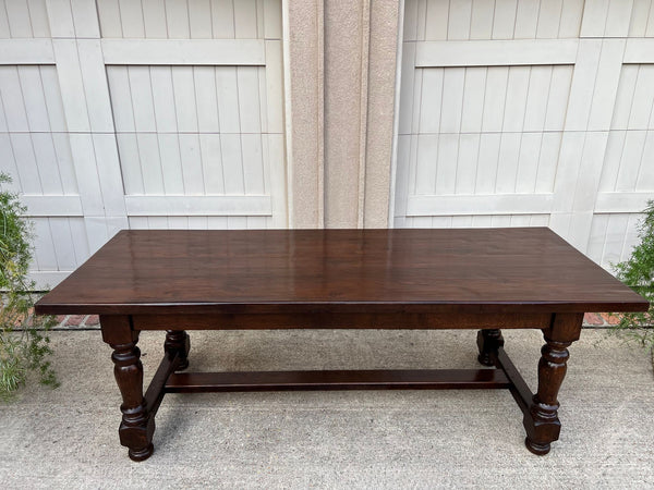 Antique French Oak Dining Farm Bakers Table Conference Office Library Desk c1920
