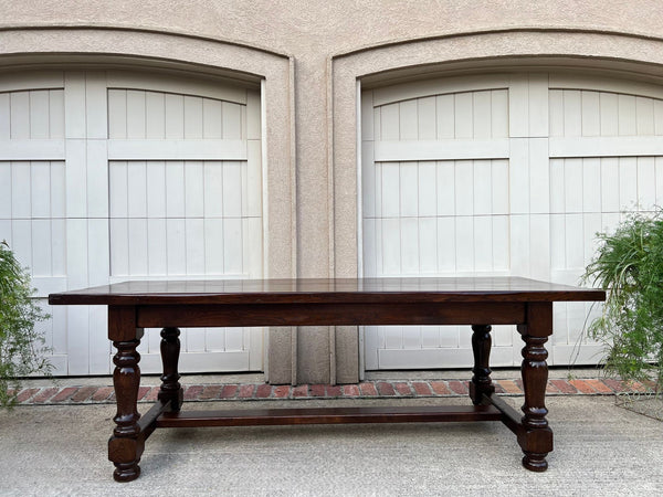 Antique French Oak Dining Farm Bakers Table Conference Office Library Desk c1920