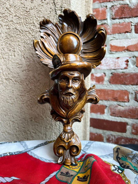 Antique French Wall Hanging Plaque Breton Brittany Carved Walnut c1890