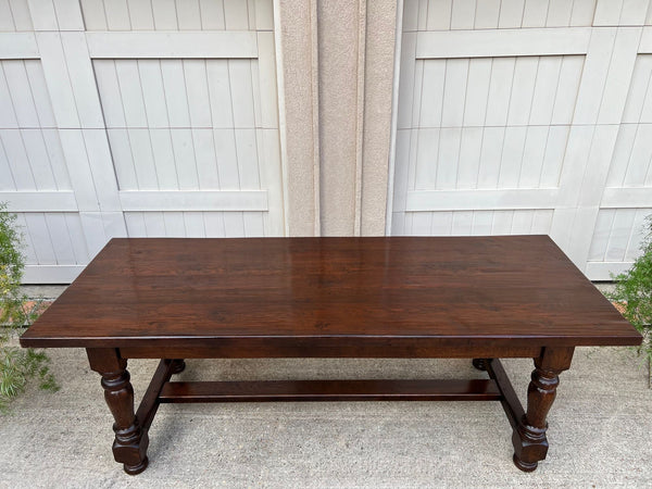 Antique French Oak Dining Farm Bakers Table Conference Office Library Desk c1920