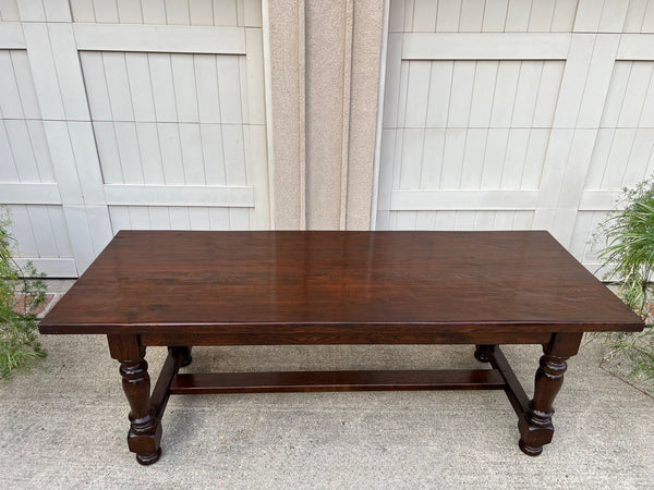 Antique French Oak Dining Farm Bakers Table Conference Office Library Desk c1920