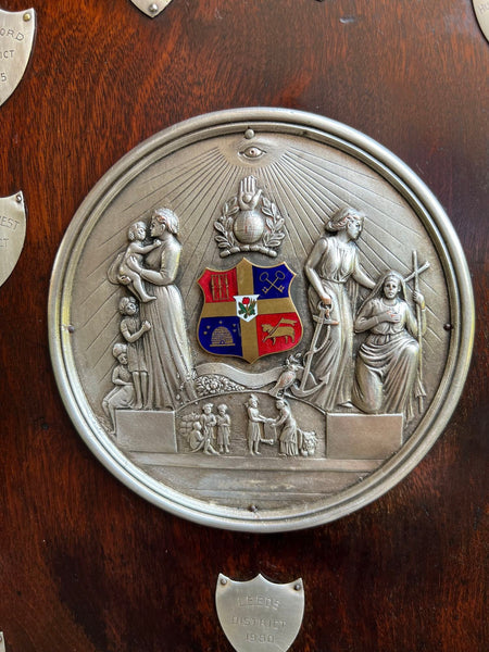 Antique English Order of the Odd Fellows Society Trophy Award c1939 Silver plate
