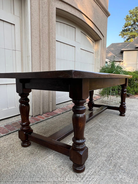 Antique French Oak Dining Farm Bakers Table Conference Office Library Desk c1920