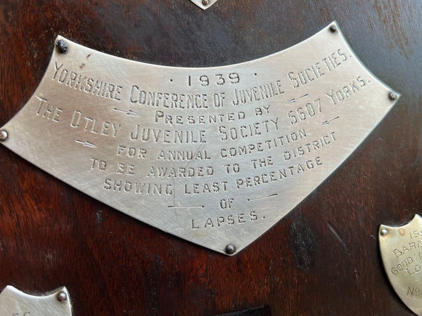 Antique English Order of the Odd Fellows Society Trophy Award c1939 Silver plate