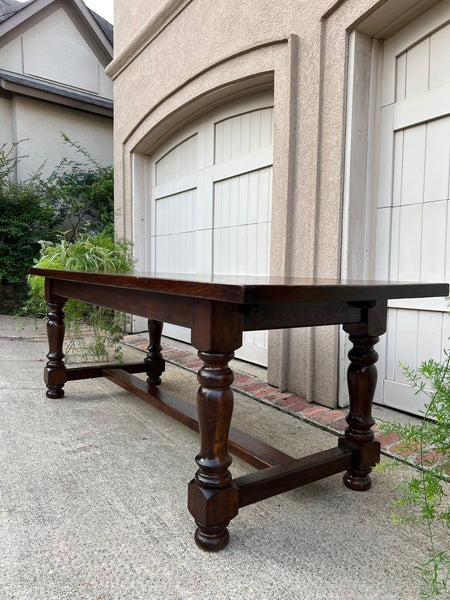 Antique French Oak Dining Farm Bakers Table Conference Office Library Desk c1920