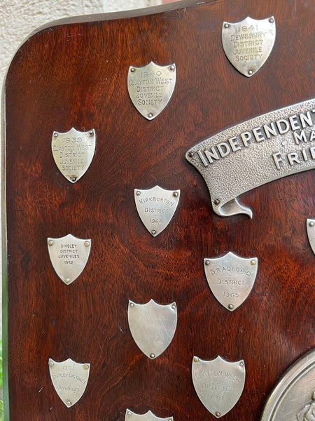 Antique English Order of the Odd Fellows Society Trophy Award c1939 Silver plate