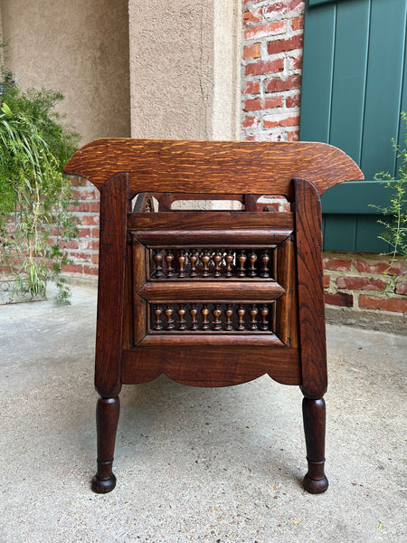 Antique French Carved Planter Breton Brittany Oak Doll Bed Fireside Box c1890