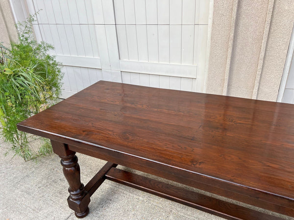 Antique French Oak Dining Farm Bakers Table Conference Office Library Desk c1920