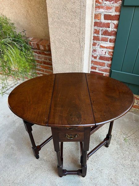 Petite Antique English Drop Leaf Side Sofa Table Mahogany Georgian Gateleg c1800