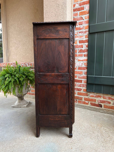 Antique French Cabinet Carved Oak Demeter Harvest Cornucopia Greek Goddess