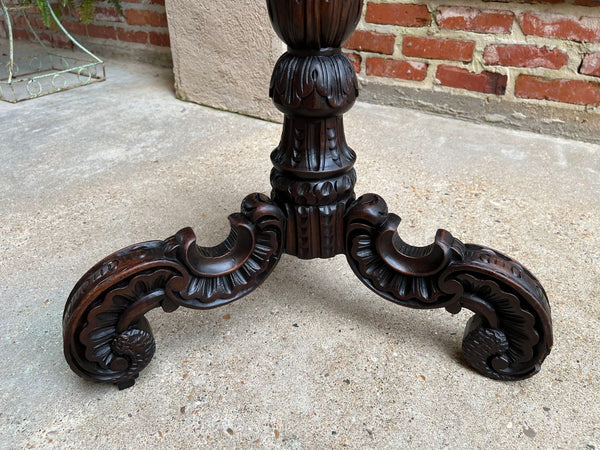 Antique English Carved Display Pedestal Stand Jardiniere Plant Bronze Table