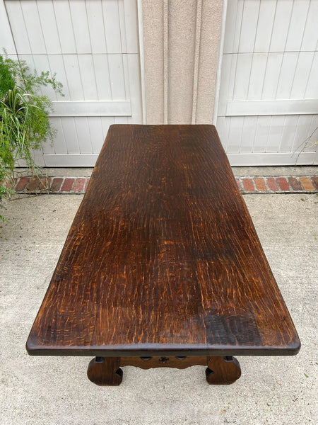 Antique French Oak Dining Table Spanish Catalan Console Kitchen Island c1910