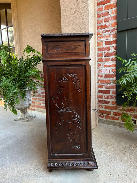 Antique French Carved Oak Cabinet Breton Brittany Cocktail Sideboard Server