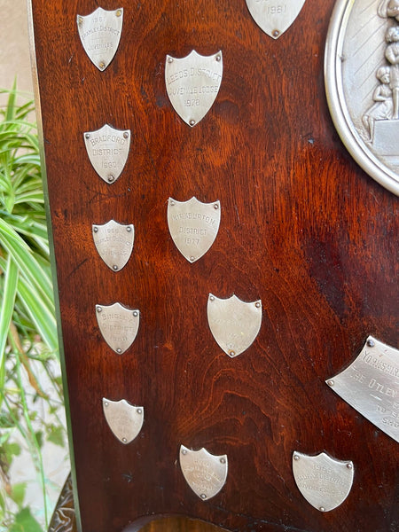 Antique English Order of the Odd Fellows Society Trophy Award c1939 Silver plate