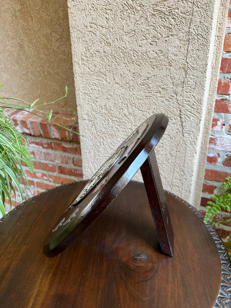 Antique English Rifle Gun Shoot Trophy Award Plaque Silver plate Shield c1910